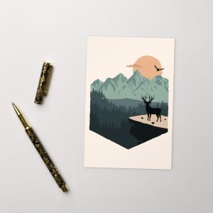 Pohľadnica Jeleň v horách